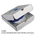 Gourmet Pizza Cutter w/Steel Blade, Mini Pizza Box, Coupon